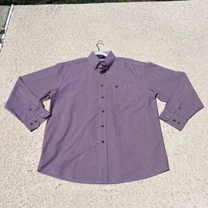 George Strait Cowboy Cut Collection Wrangler Mens: Large Plaid Button Down Shirt